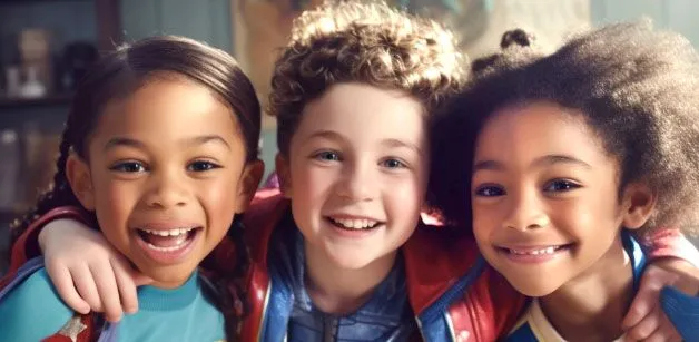3 children smiling